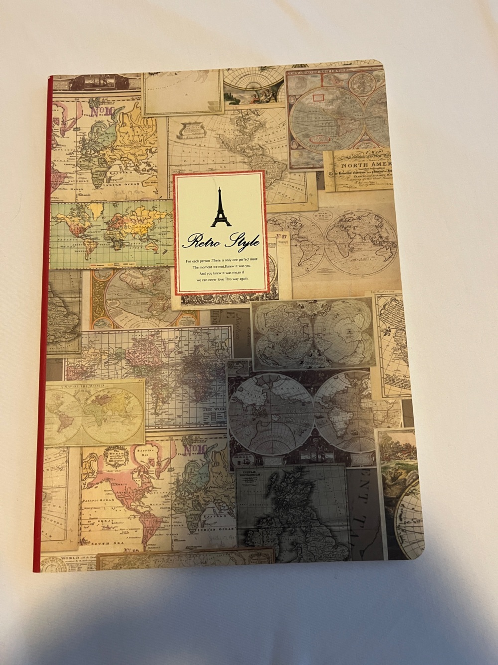 Retro Style Map Print Journal - Multicolor